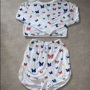 *never worn* Shein butterfly lounge set S